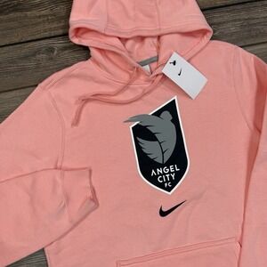 Nike Angel City Hoodie Mens Small Pink Club Fleece Pullover NWSL Soccer NEW